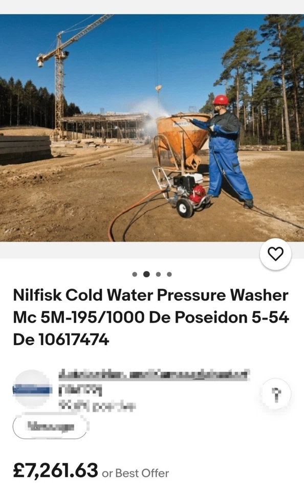 Industrial cold water petrol HONDA GX390 pressure washer NILFISK POSEIDON PE - Image 6